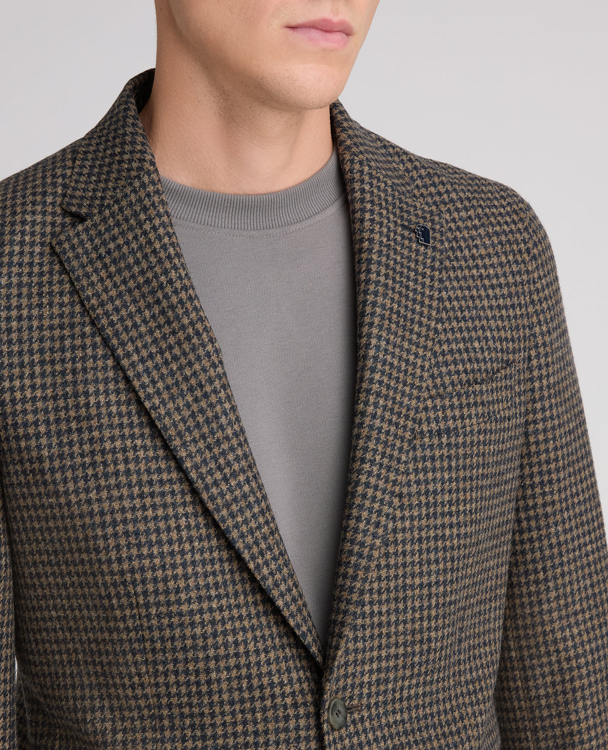 Brown Alto Houndstooth Wool Jacket