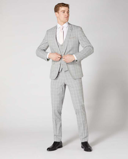 Slim Fit 2-Piece Checked Stretch Suit