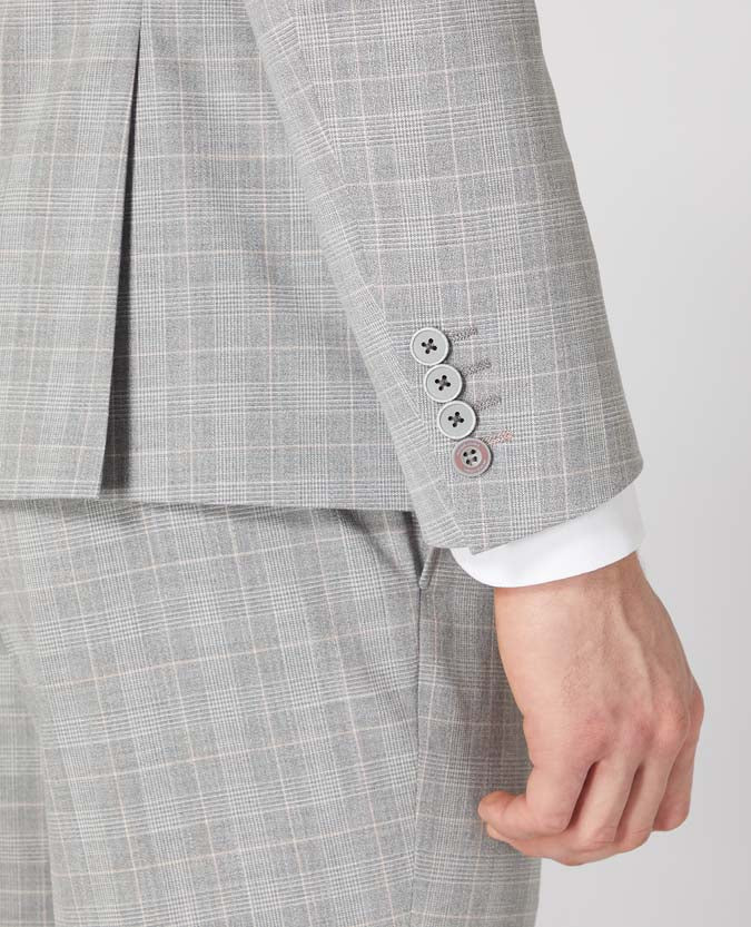 Slim Fit 2-Piece Checked Stretch Suit