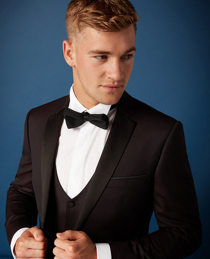 Man wearing a red Slim Fit Wool-Rich Mix and Match Suit Jacket