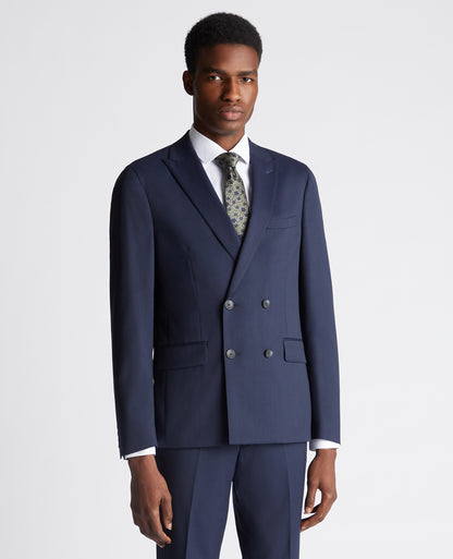 Man wearing a navy Slim Fit Wool-Rich Mix and Match Suit