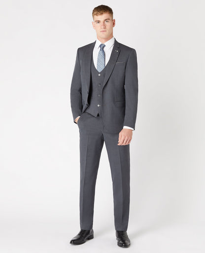 Man wearing a grey Slim Fit Wool-Rich Mix and Match Suit