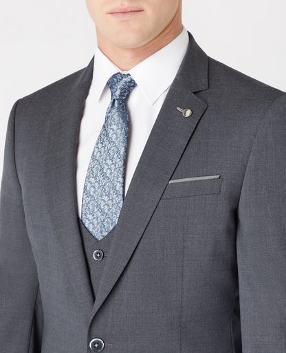 Man wearing a grey Slim Fit Wool-Rich Mix and Match Suit