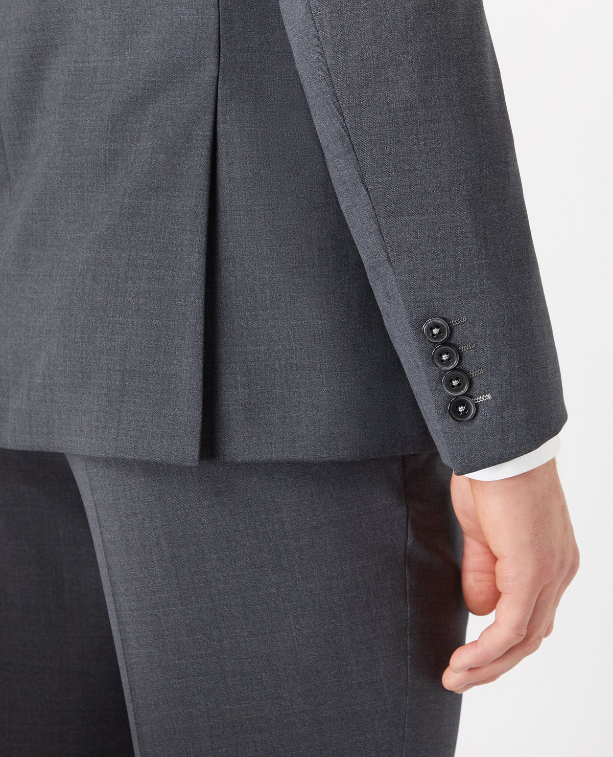 Man wearing a grey Slim Fit Wool-Rich Mix and Match Suit
