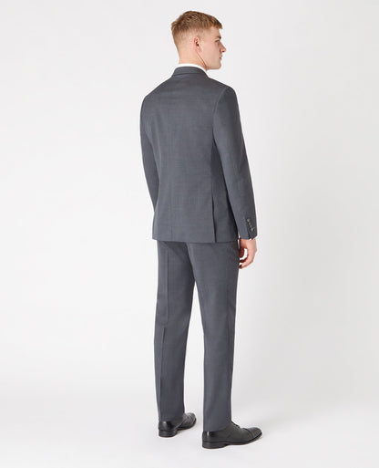 Man wearing a grey Tapered Fit Wool-Blend Mix and Match Suit