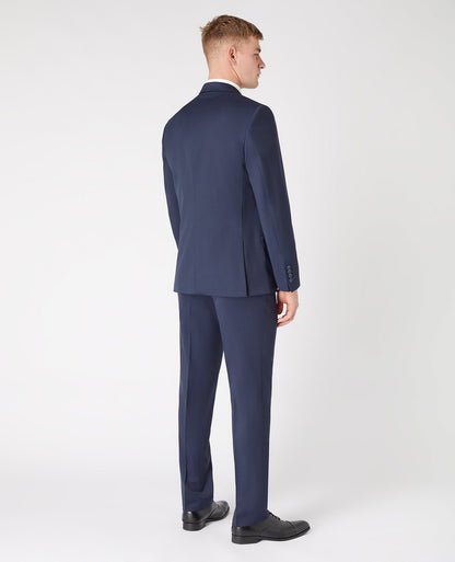 Man wearing a navy Tapered Fit Wool-Blend Mix and Match Suit