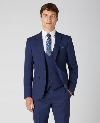 Man wearing a blue X-Slim Fit Wool Rich Mix and Match Suit
