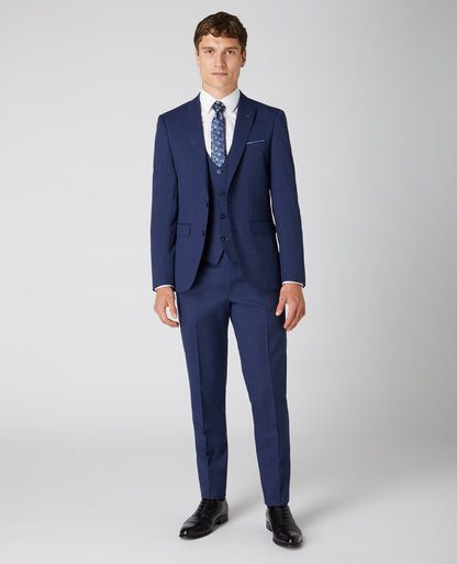 Man wearing a blue X-Slim Fit Wool Rich Mix and Match Suit