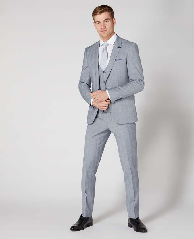 Man wearing a blue X-Slim Fit Wool-Rich Mix and Match Suit