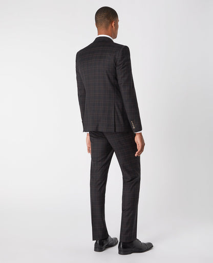 Man wearing a grey X-Slim Fit Checked Wool-Rich Stretch Mix And Match Suit