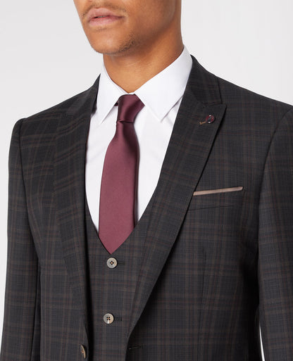 Man wearing a grey X-Slim Fit Checked Wool-Rich Stretch Mix And Match Suit