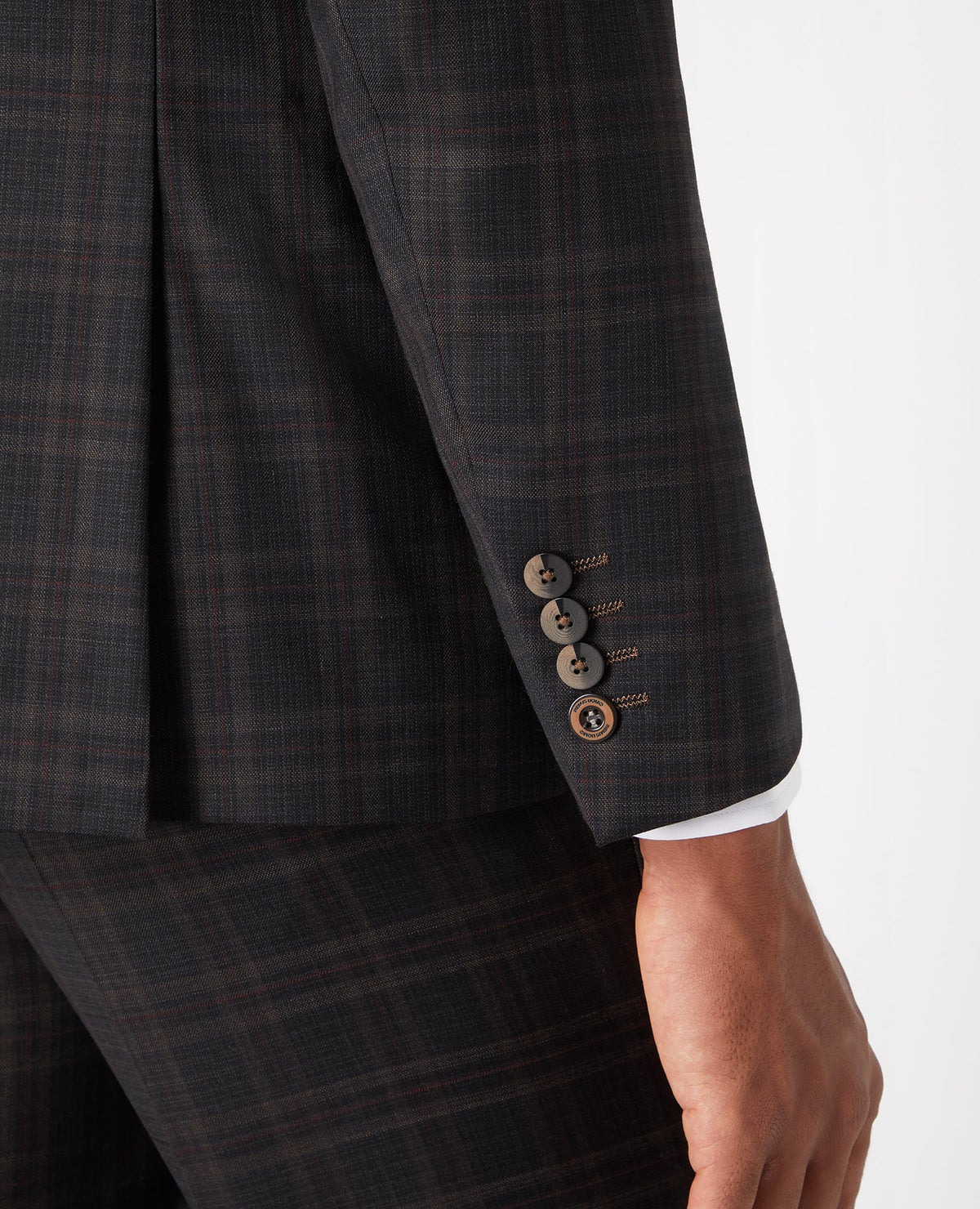 Man wearing a grey X-Slim Fit Checked Wool-Rich Stretch Mix And Match Suit