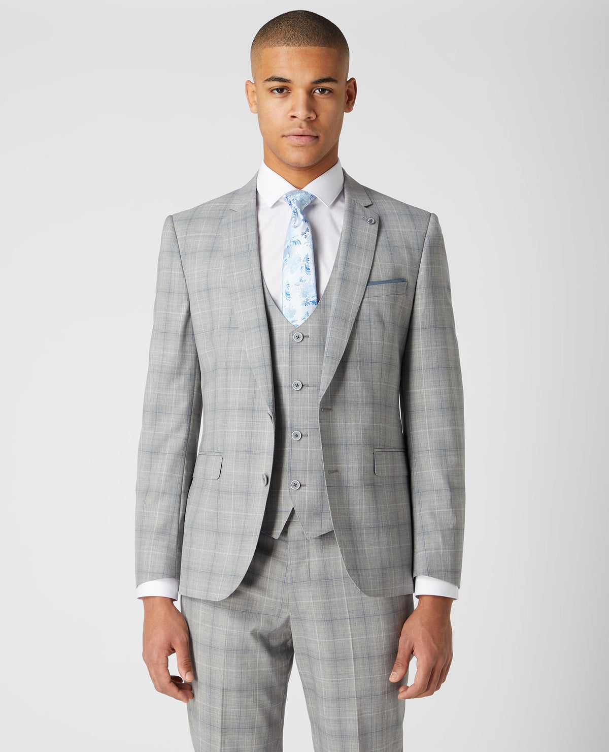 Man wearing a grey Slim Fit Mix and Match Suit