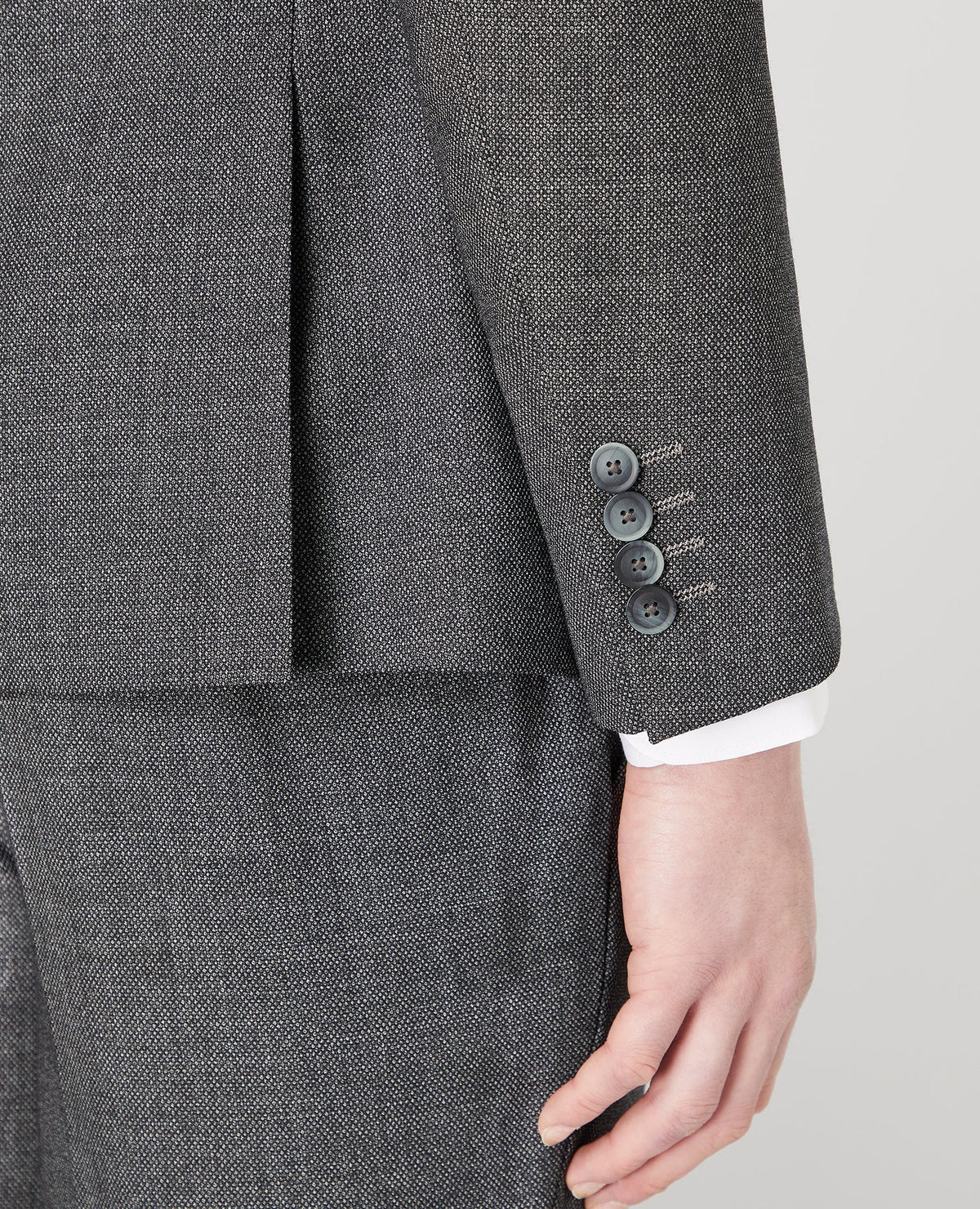 Man wearing a grey Slim Fit Wool-Rich Stretch Mix and Match Suit