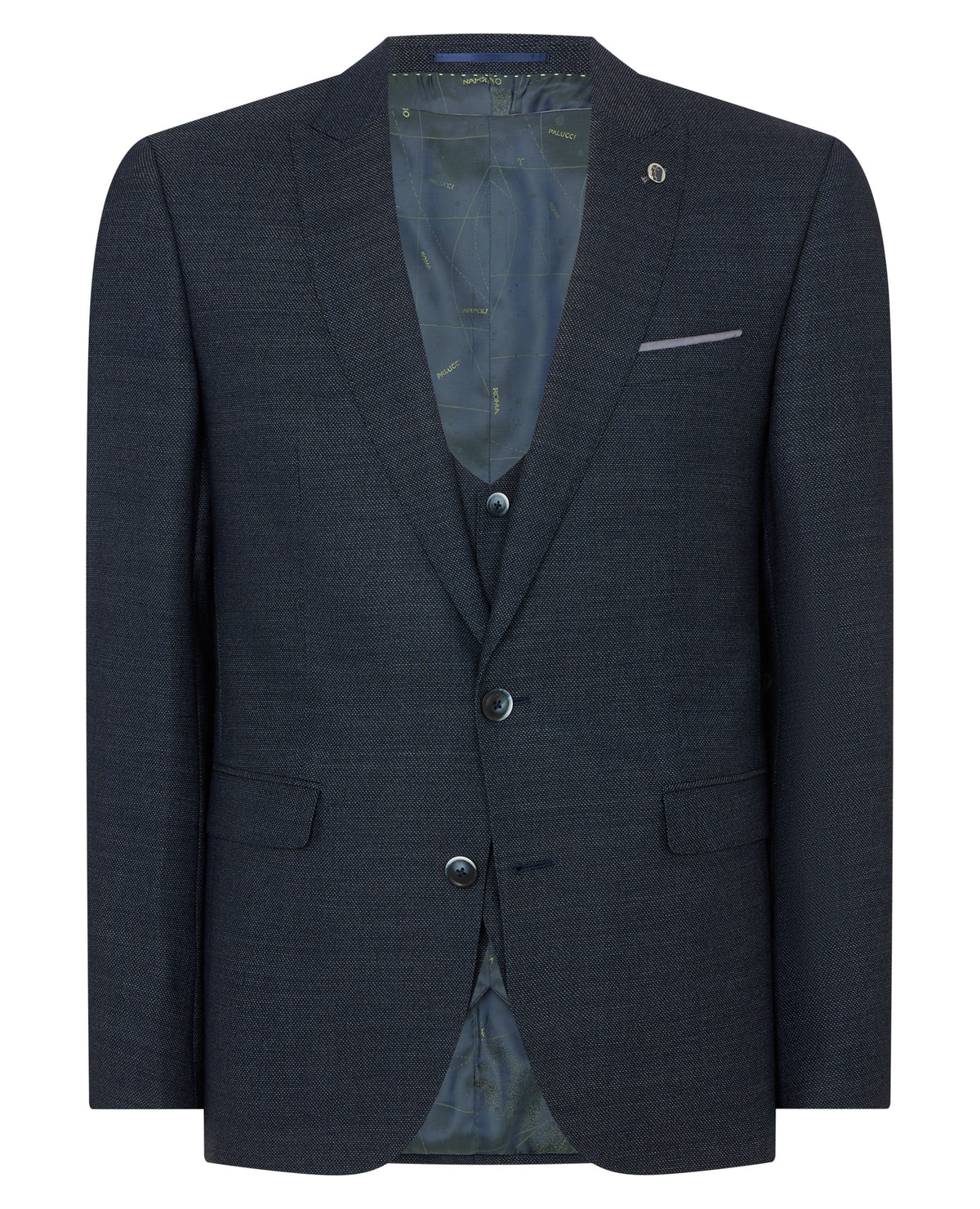 Man wearing a blue Slim Fit Wool-Rich Mix and Match Suit
