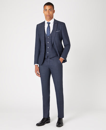 Man wearing a blue Slim Fit Wool-Rich Mix and Match Suit