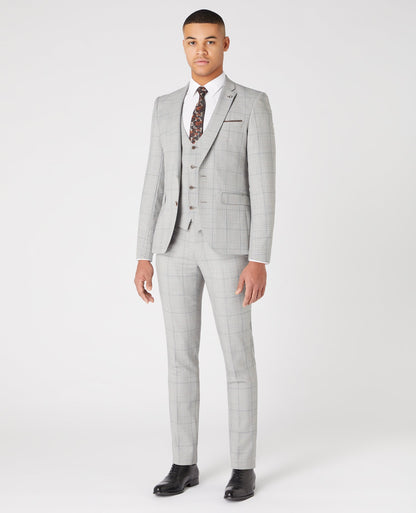 Man wearing a grey X-Slim Mix and Match Suit