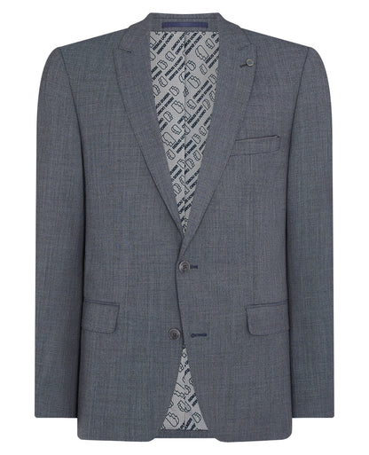 Man wearing a blue Tapered fit Wool Rich Mix and Match Suit
