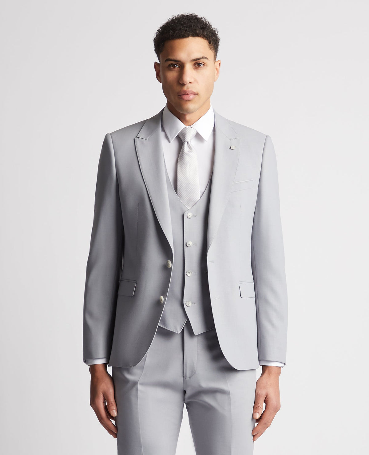 Man wearing a blue Slim Fit Mix and Match Wool-Blend Suit
