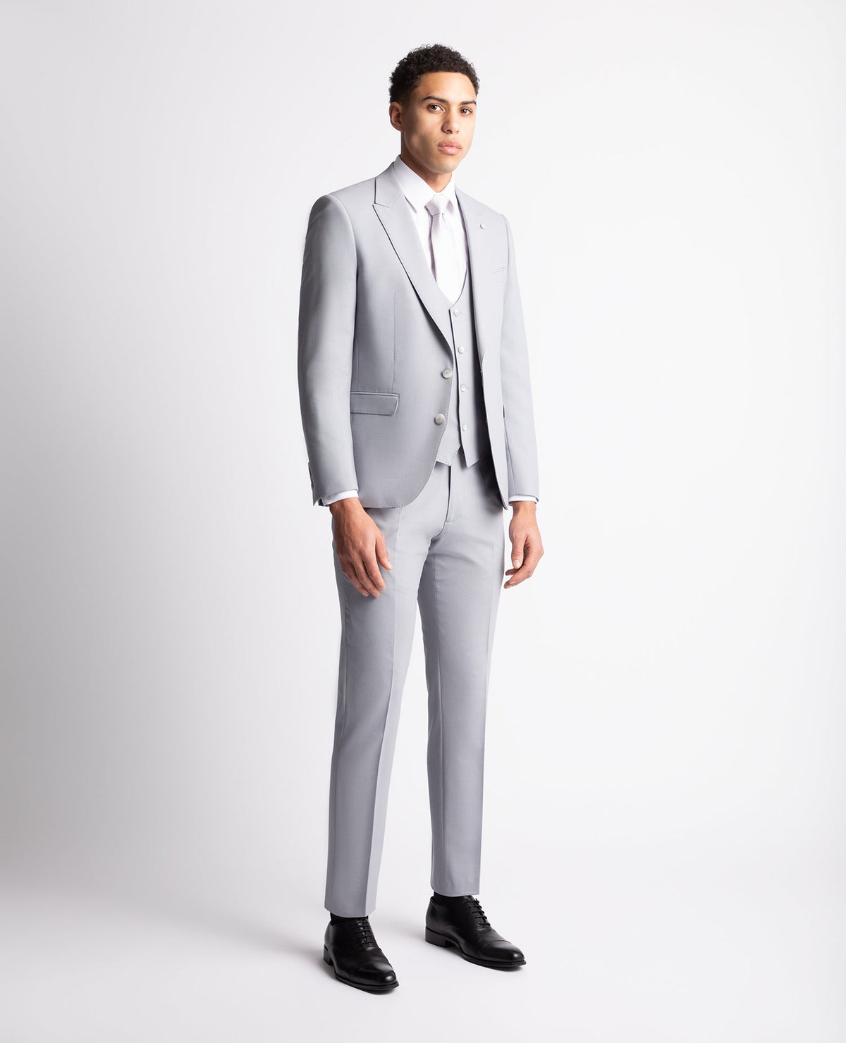 Man wearing a blue Slim Fit Mix and Match Wool-Blend Suit