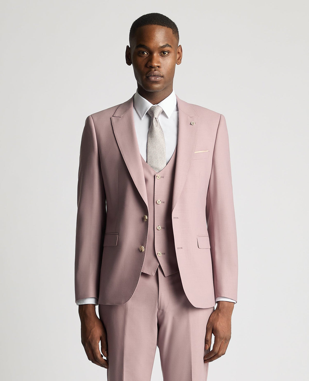 Man wearing a red Slim Fit Mix and Match Wool-Blend Suit