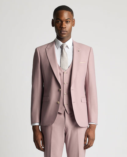 Man wearing a red Slim Fit Mix and Match Wool-Blend Suit