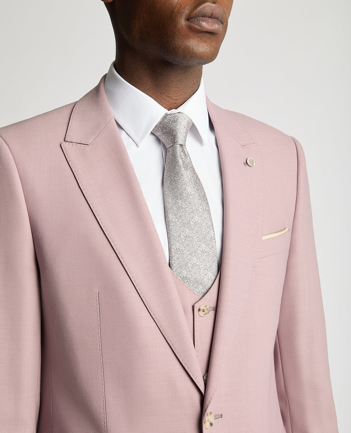 Man wearing a red Slim Fit Mix and Match Wool-Blend Suit