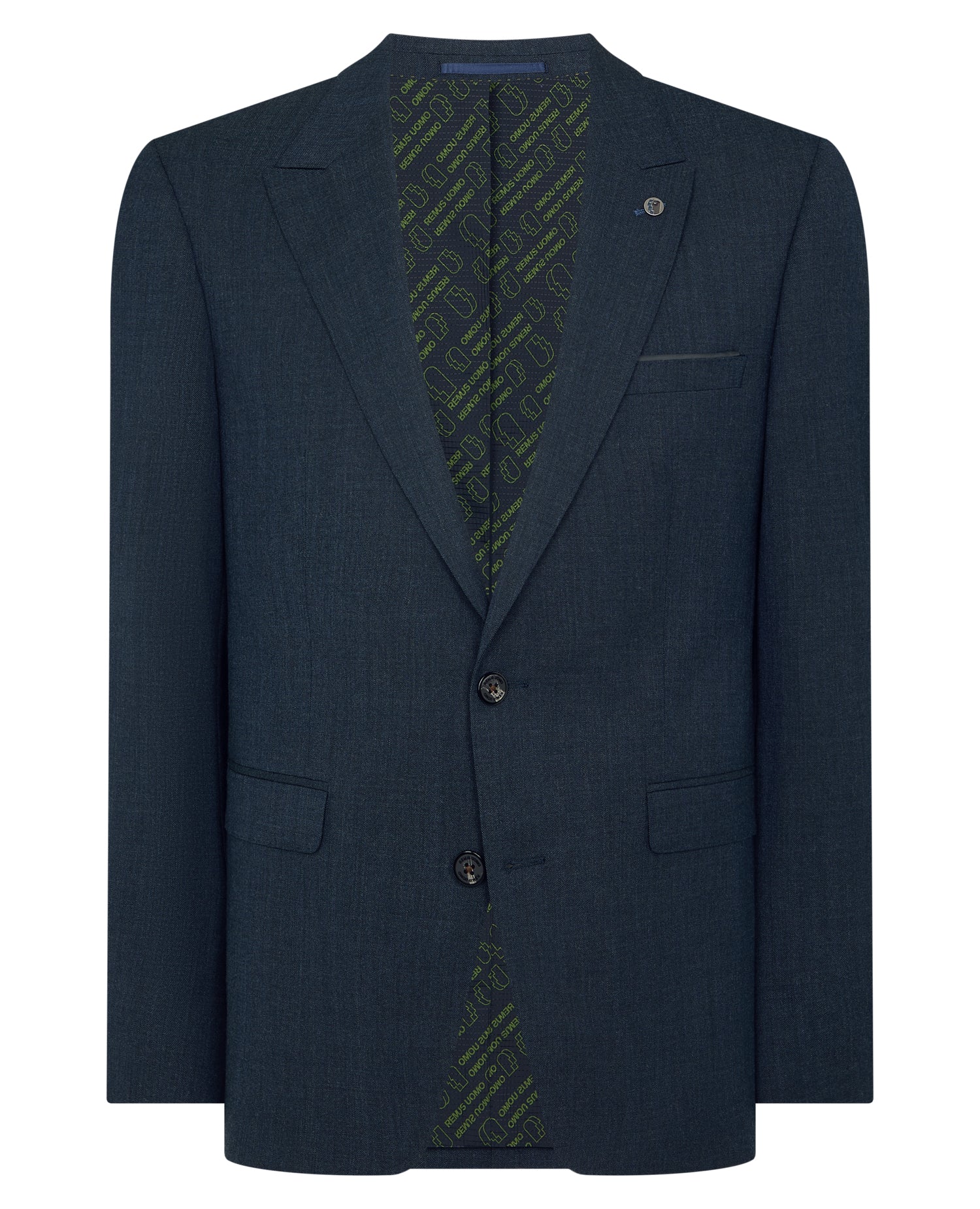 Man wearing a blue Slim Fit Wool Blend Suit