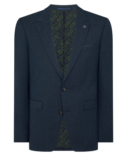 Man wearing a blue Slim Fit Wool Blend Suit