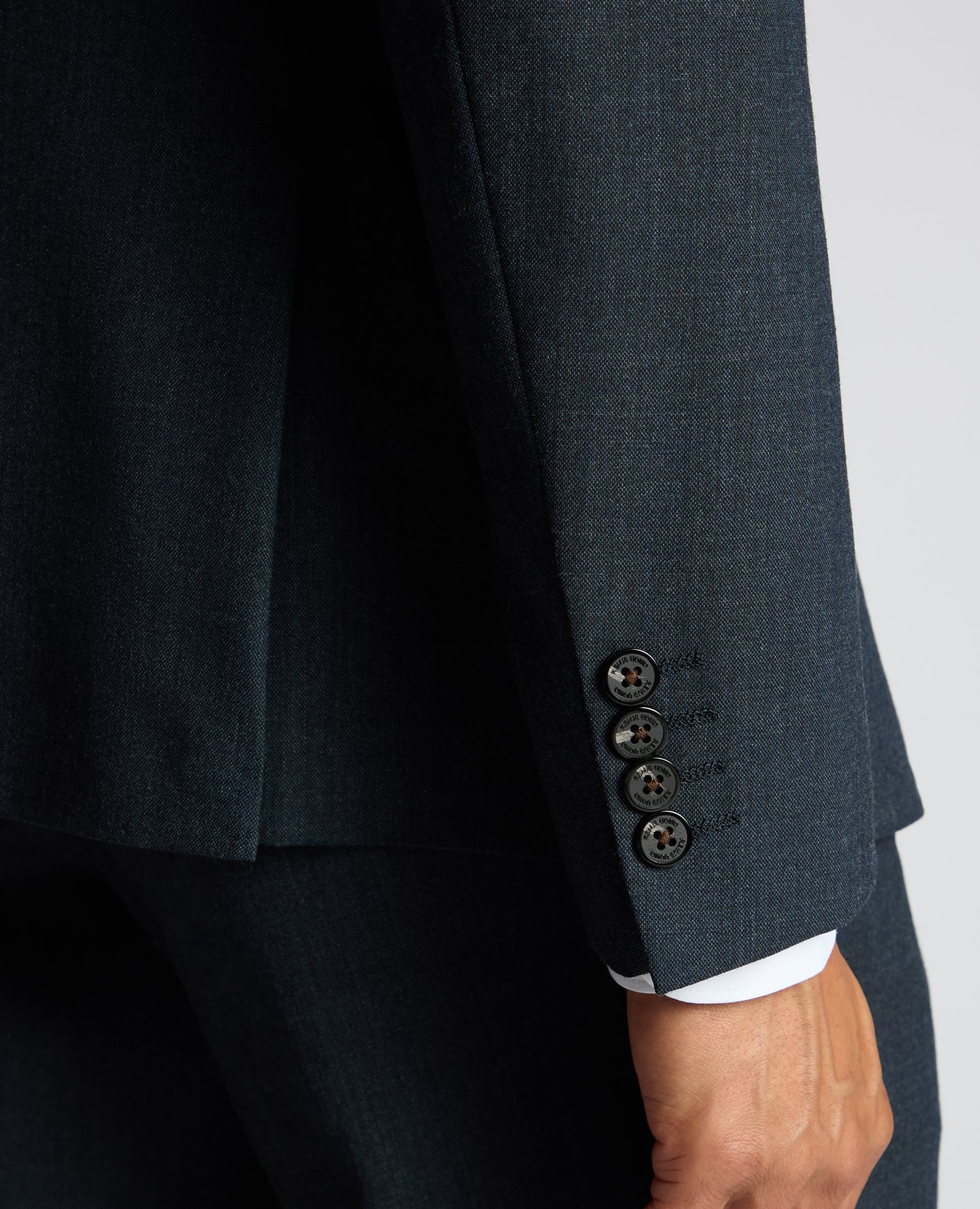 Man wearing a blue Slim Fit Wool Blend Suit