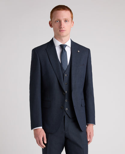 Dark Blue Tapered Fit Wool Rich Stretch Suit
