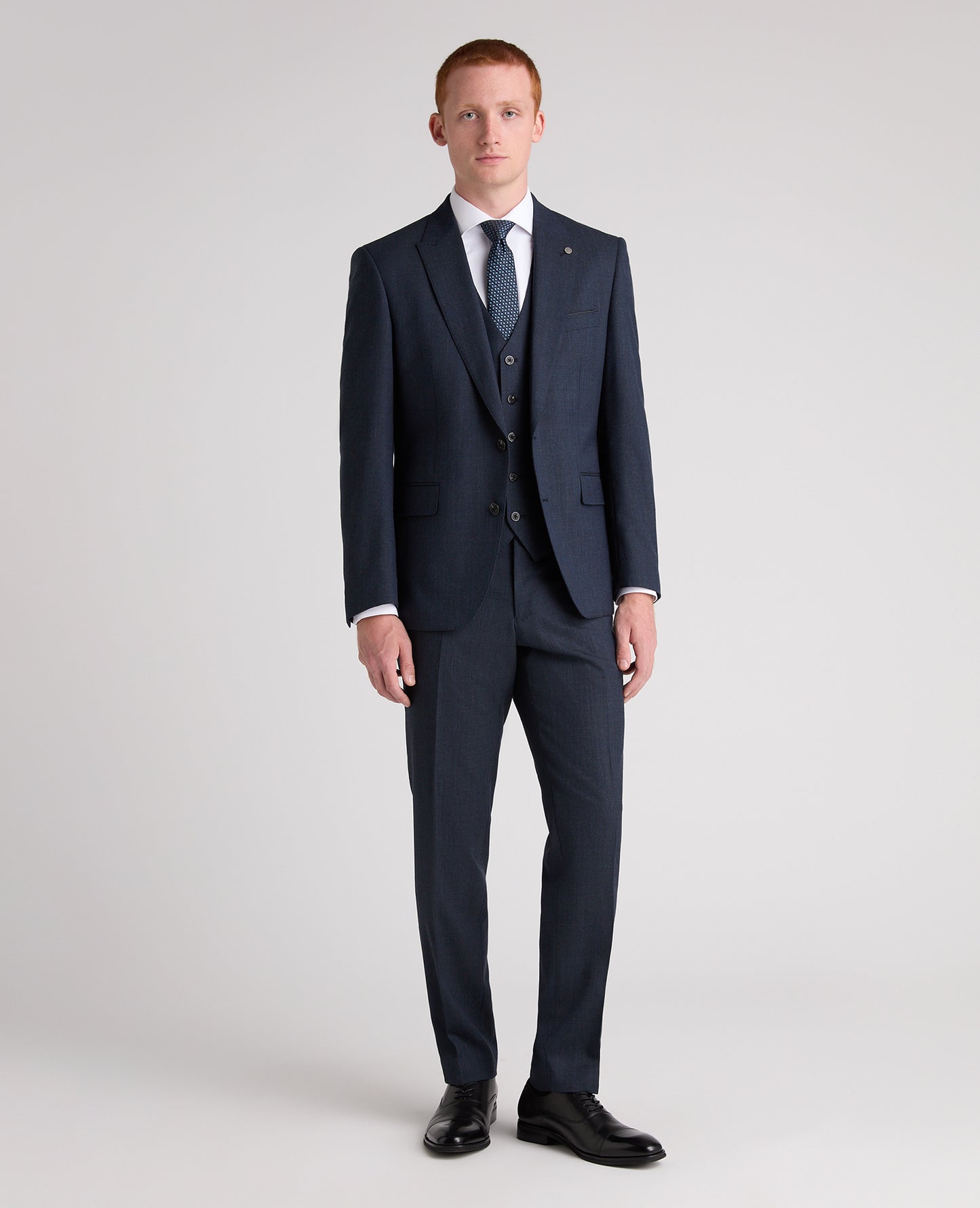 Dark Blue Tapered Fit Wool Rich Stretch Suit
