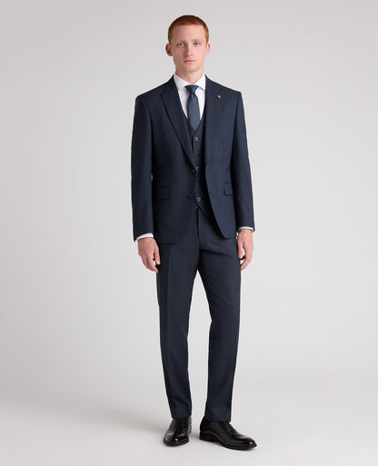 Dark Blue Tapered Fit Wool Rich Stretch Suit
