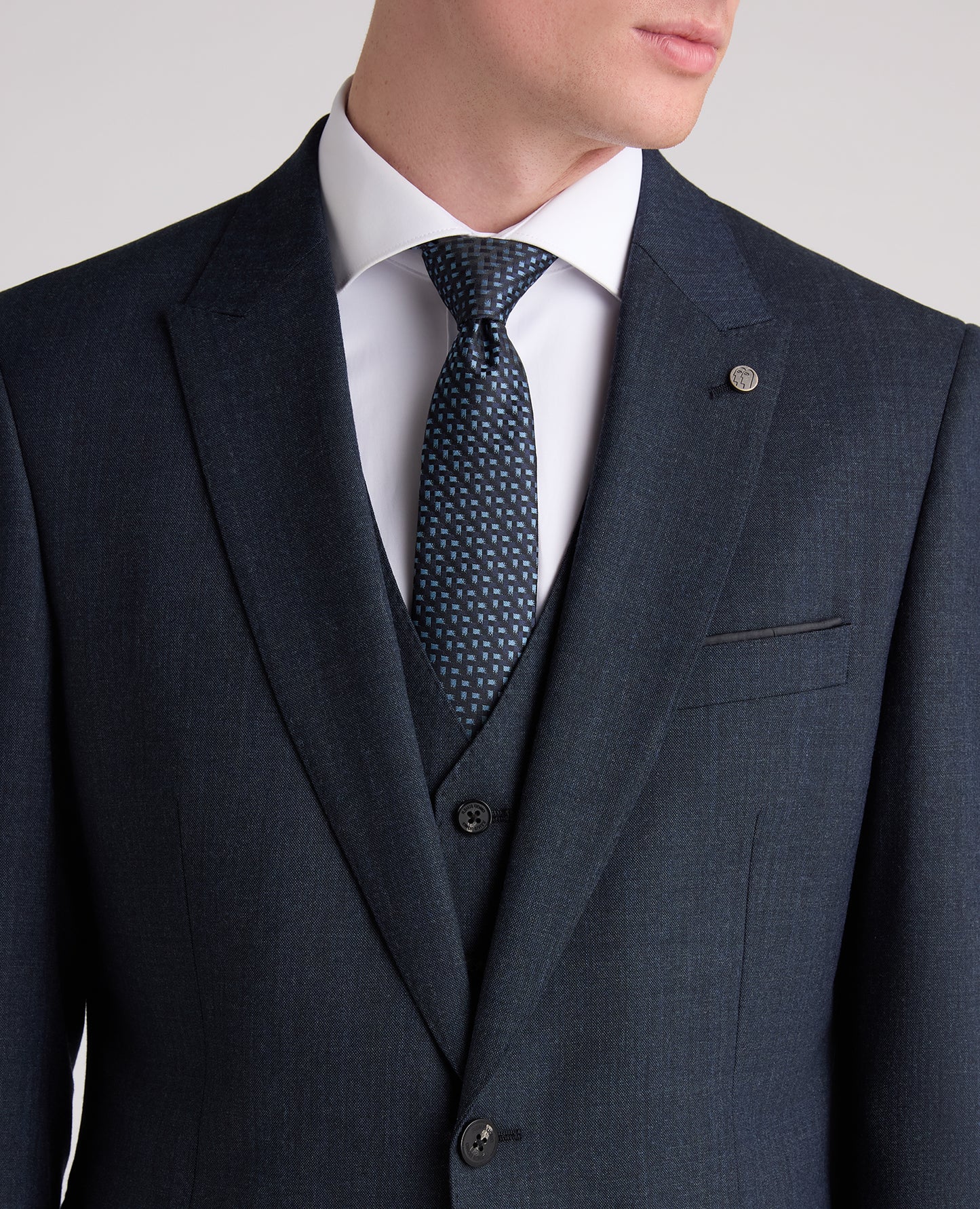 Dark Blue Tapered Fit Wool Rich Stretch Suit