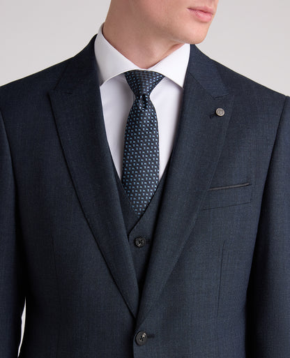 Dark Blue Tapered Fit Wool Rich Stretch Suit