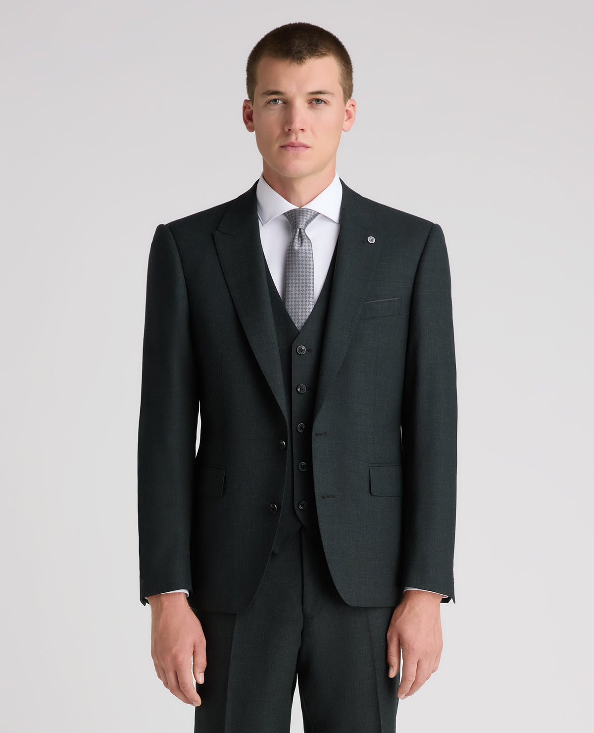Dark Green Tapered Fit Wool Rich Suit