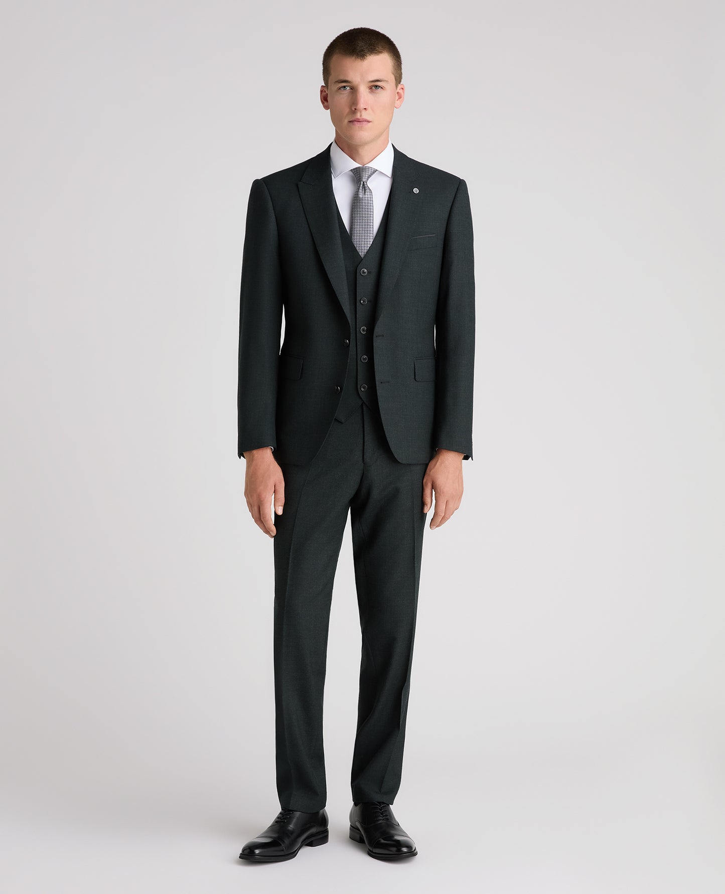 Dark Green Tapered Fit Wool Rich Suit