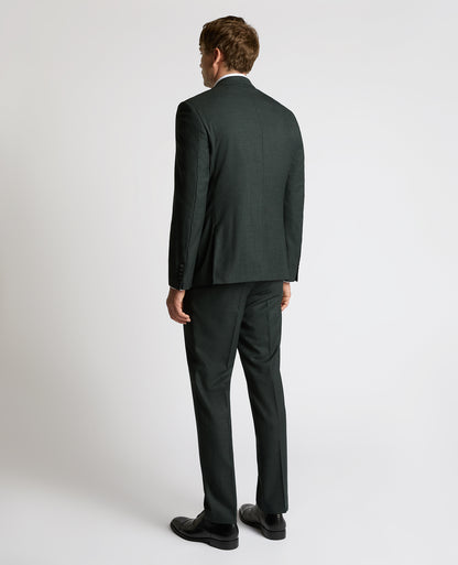 Man wearing a green Tapered Fit Wool Stretch Jacket