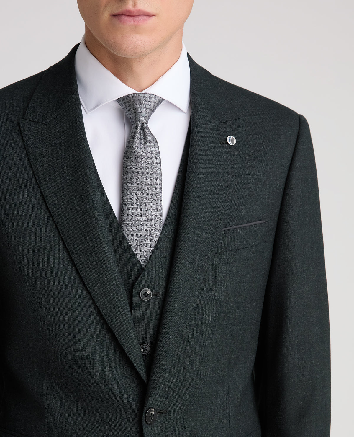 Dark Green Tapered Fit Wool Rich Suit