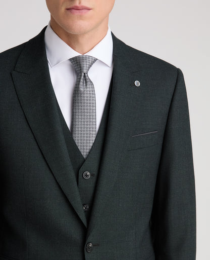Dark Green Tapered Fit Wool Rich Suit