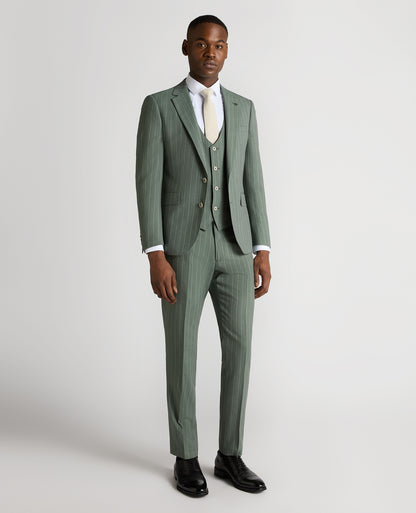 Man wearing a green Slim Fit Wool-Blend Mix and Match Suit Jacket