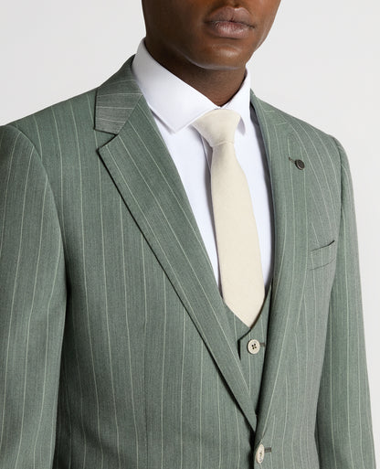 Man wearing a green Slim Fit Wool-Blend Mix and Match Suit Jacket