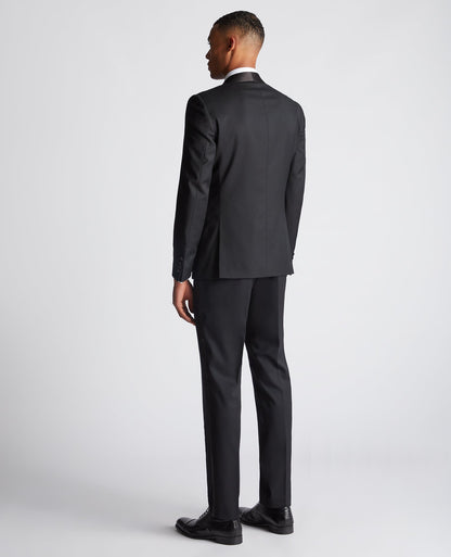 Man wearing a black Slim Fit Wool-Rich Mix and Match Suit