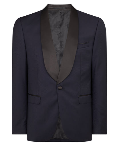 Man wearing a navy Slim Fit Wool-Rich Mix and Match Suit