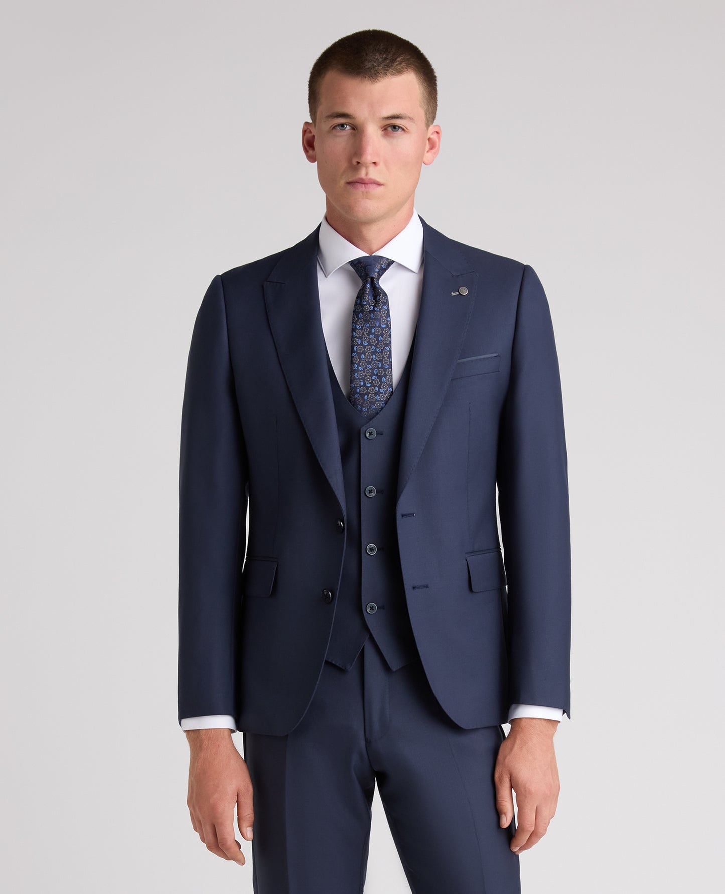 Dark Blue Slim Fit Wool Rich Suit