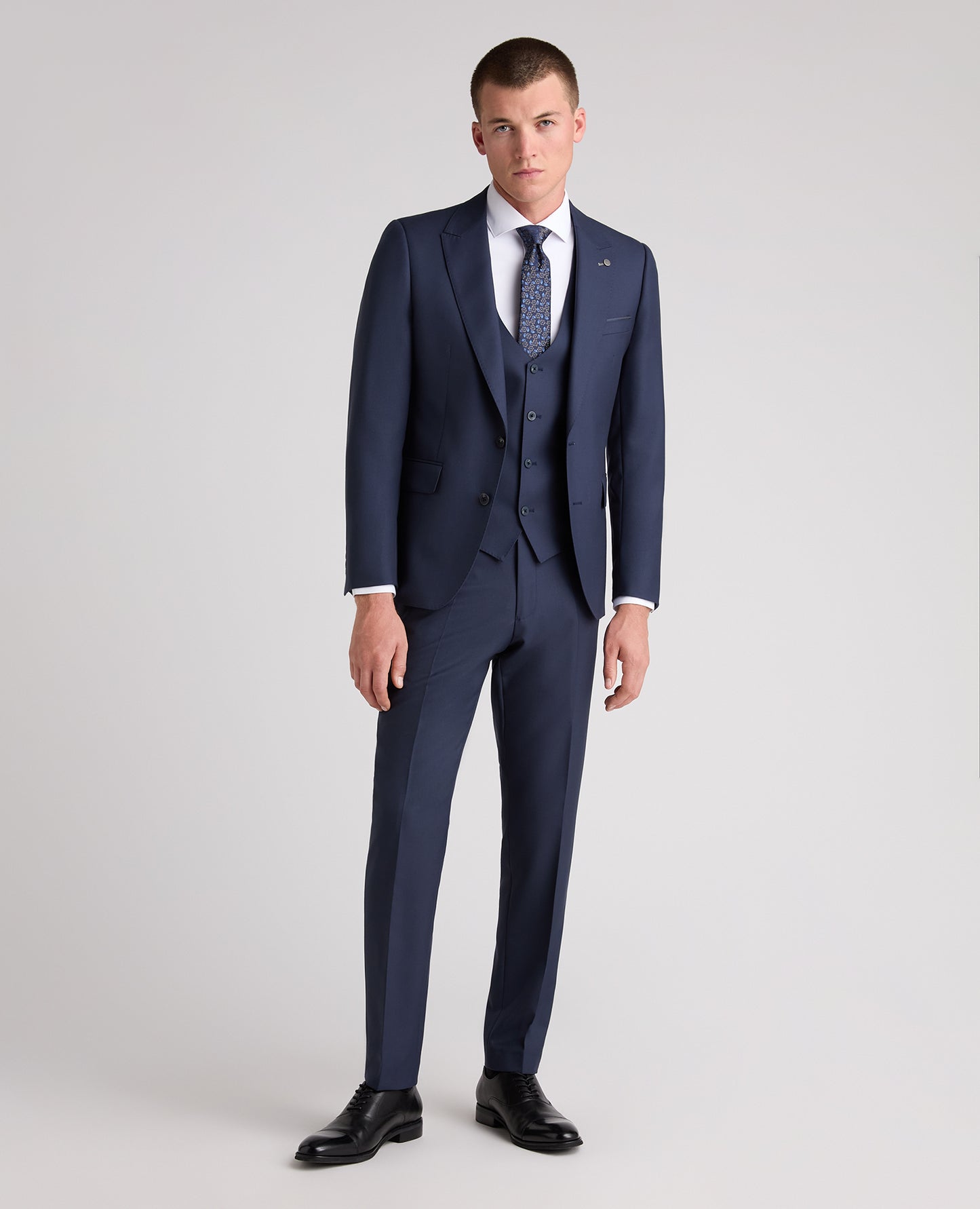 Dark Blue Slim Fit Wool Rich Suit
