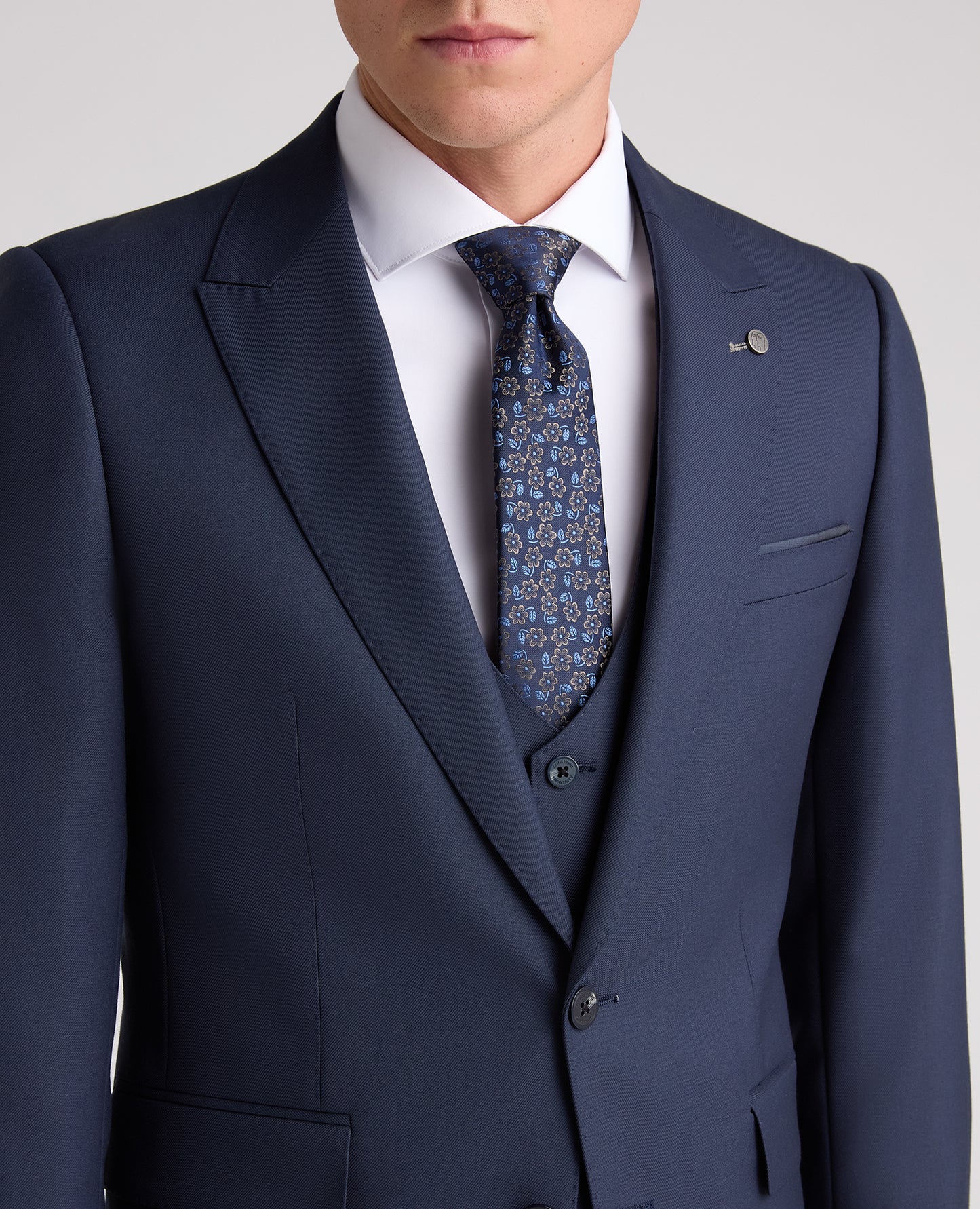 Dark Blue Slim Fit Wool Rich Suit