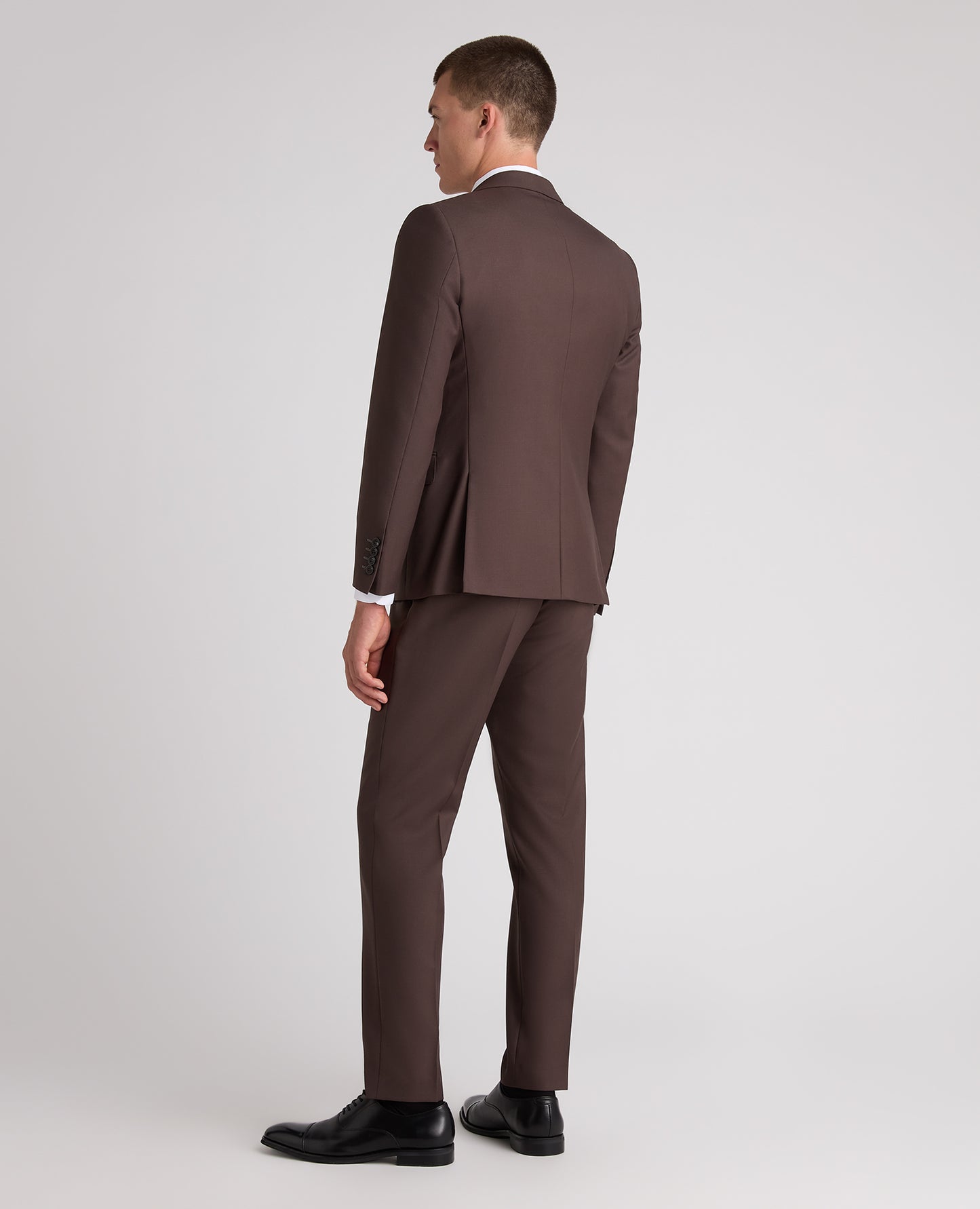 Brown Slim Fit Wool Rich Suit