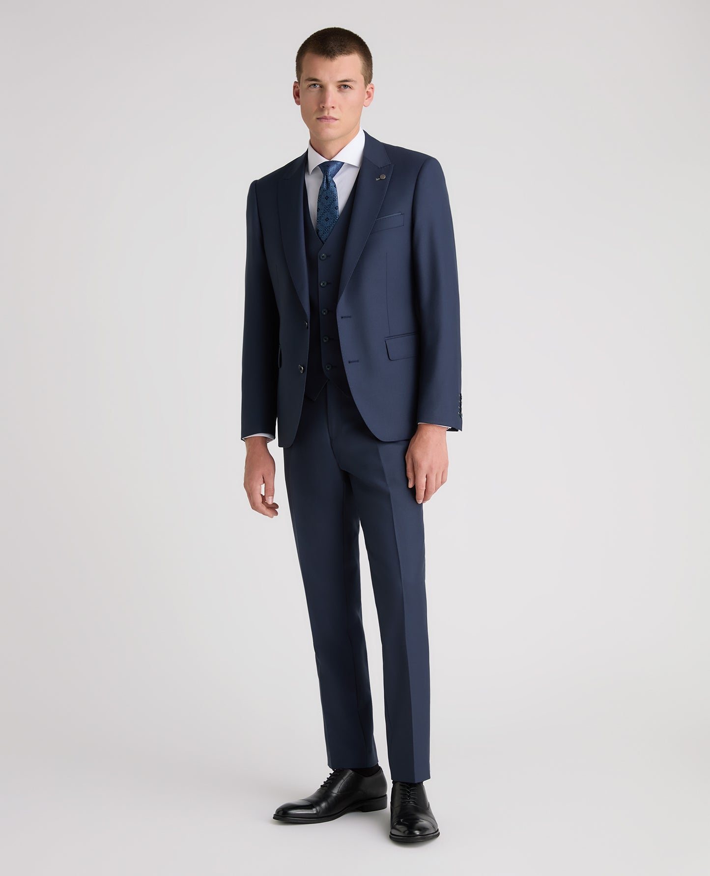 Dark Blue Tapered Fit Wool Rich Suit