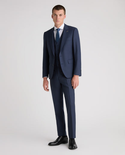Dark Blue Tapered Fit Wool Rich Suit